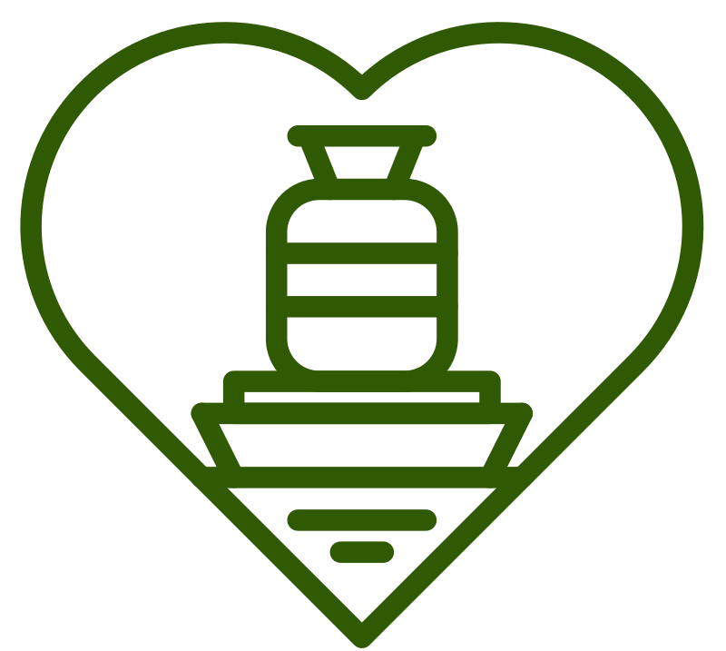 Poterie de coeur à la terre logo